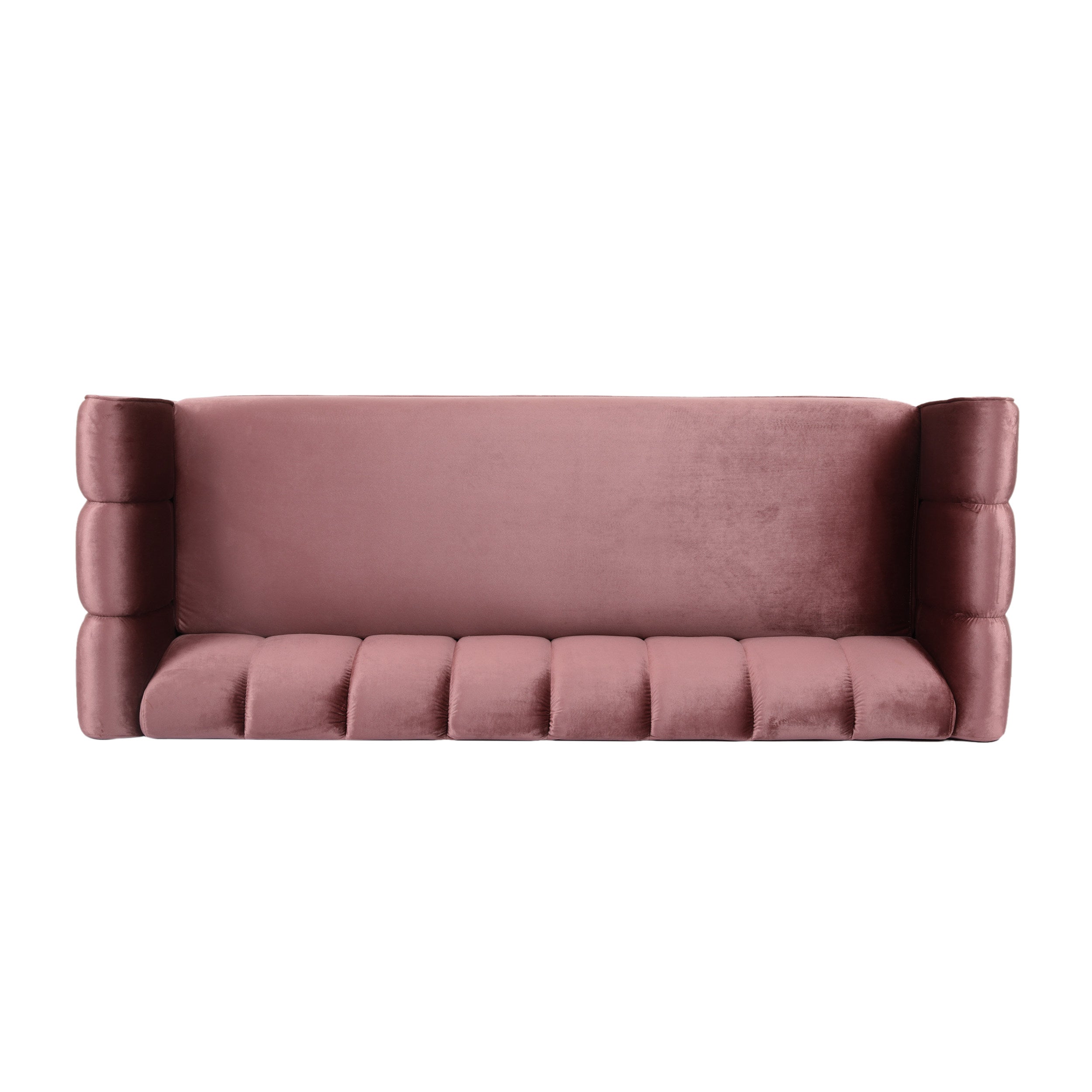 Modern Glam Velvet Sofa with Channel Stitching & Birch Wood Legs ¨C Luxury Upholstered Living Room Couch