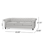 Chesterfield-Style Sofa with Deep Button Tufting & Nailhead Trim ¨C Classic Upholstered Living Room Couch