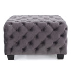 Modern Glam Velvet Ottoman ¨C Button-Tufted Diamond Stitch, Coffee Table & Extra Seating, 29¡± Square