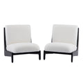Christopher Knight Home Moda Armless Accent Chair Solid Wood Frame, Set of 2, Black and White