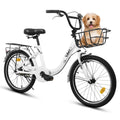GDFStudio Caris 20'' 1-Speed Kids Bike with Carbon Steel Frame, Coaster Brake and V-Brake, White
