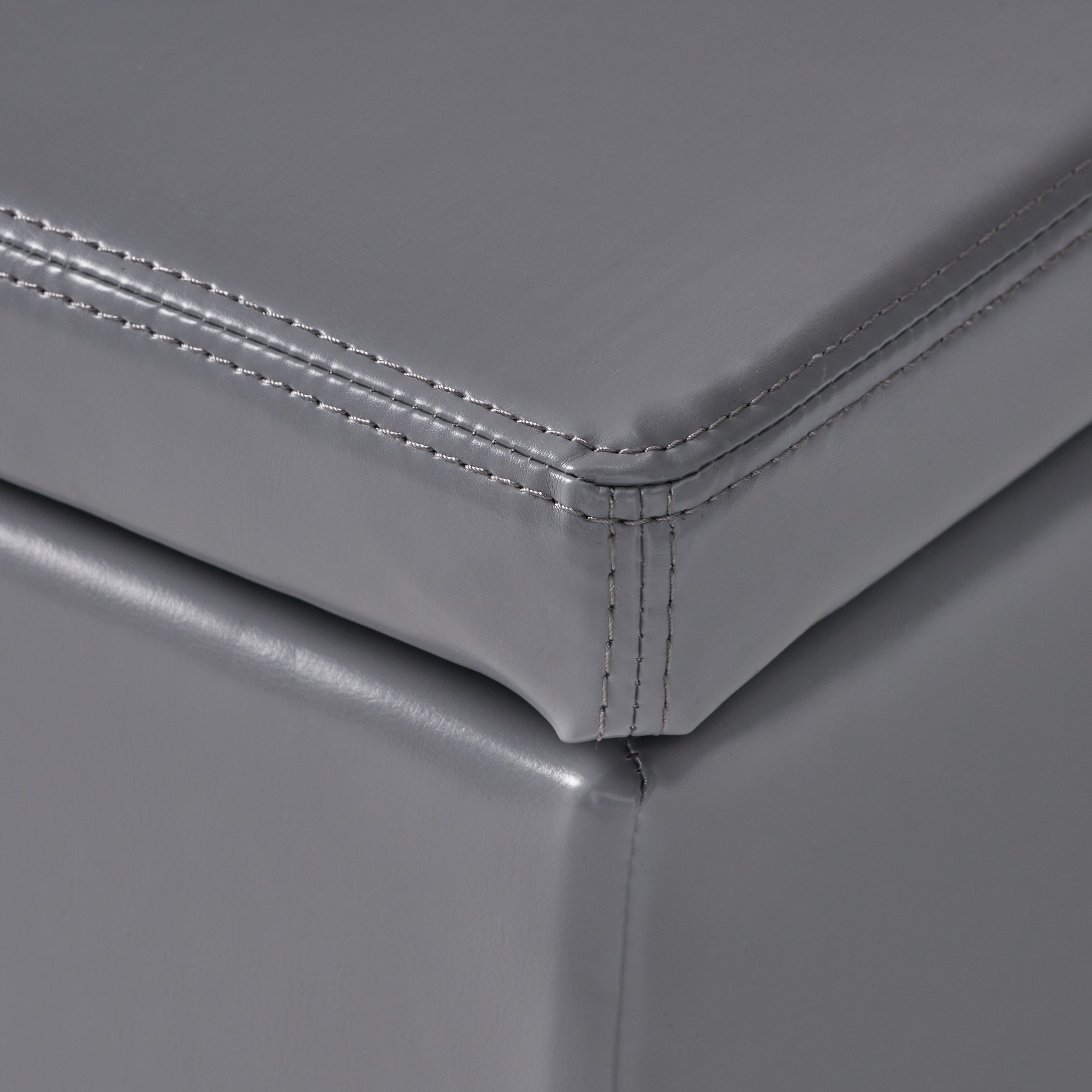 Christopher Knight Home 50" Faux Leather Tufted Storage Ottoman Bench with Hidden Storage