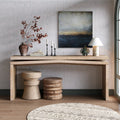 GDFStudio Solar Rustic Wooden Rectangular Console Table, Antique Natural