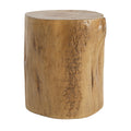 Christopher Knight Home Dorothy Outdoor Handcrafted Wood Stump Design Lightweight Concrete Side Table, Light Brown