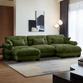 Christopher Knight Home Clare Modular Oversized Button Tufted Velvet Sectional Sofa with Movable Ottomans, Green