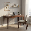 GDFStudio Marlon Mid Century Modern 47" Solid Wood Desk with 2 Drawers, Walnut
