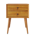 Christopher Knight Home Caesar Mid-Century Modern Acacia Wood Nightstand with 2 Drawers, Natural