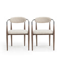 Christopher Knight Home Judith Upholstered Iron Dining Chair (Set of 2), Beige and Black and Coffee Gold