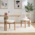 GDFStudio Lesley Modern Rubber Wood and Fabric Upholstered Dining Chair (Set of 2), Beige