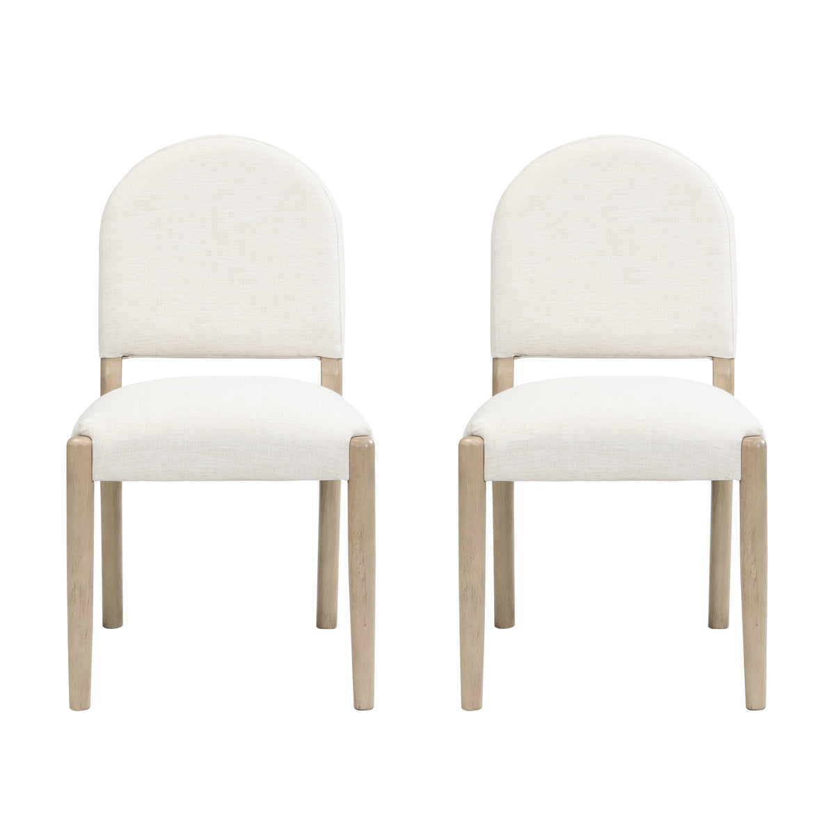 Christopher Knight Home Boyle Mid Century Fabric Upholstered Dining Chairs with Back (Set of 2), Beige/Natural Ash