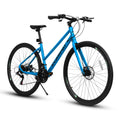 GDFStudio Renata 26.56'' 21-Speed Road Bike with Carbon Steel Frame, Aluminum Alloy Wheels and Disc Brakes, Blue