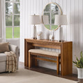 GDFStudio Emily Modern 2 Piece Bar Table Set with Fabric Upholstered Bar Stool, Brown