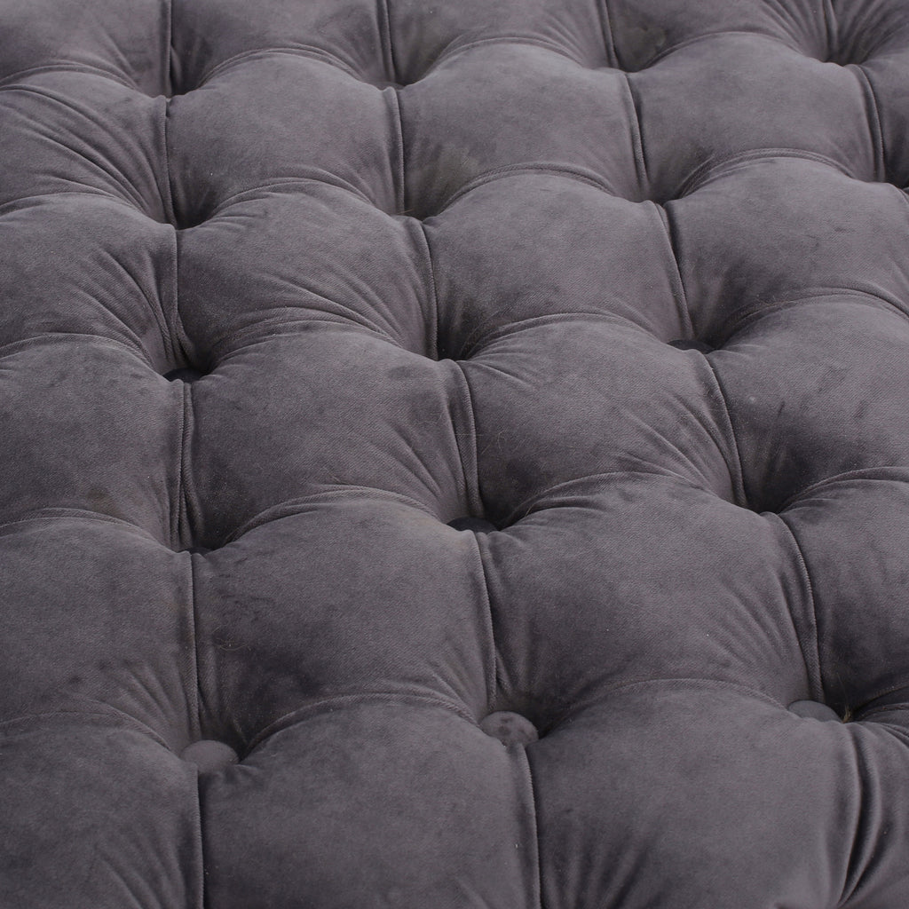 Modern Glam Velvet Ottoman – Button-Tufted Diamond Stitch, Coffee Table & Extra Seating, 29” Square