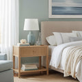 GDFStudio Clarissa Modern 25" Wooden Nightstand with 1 Drawer and 1 Lower Shelf, Natural