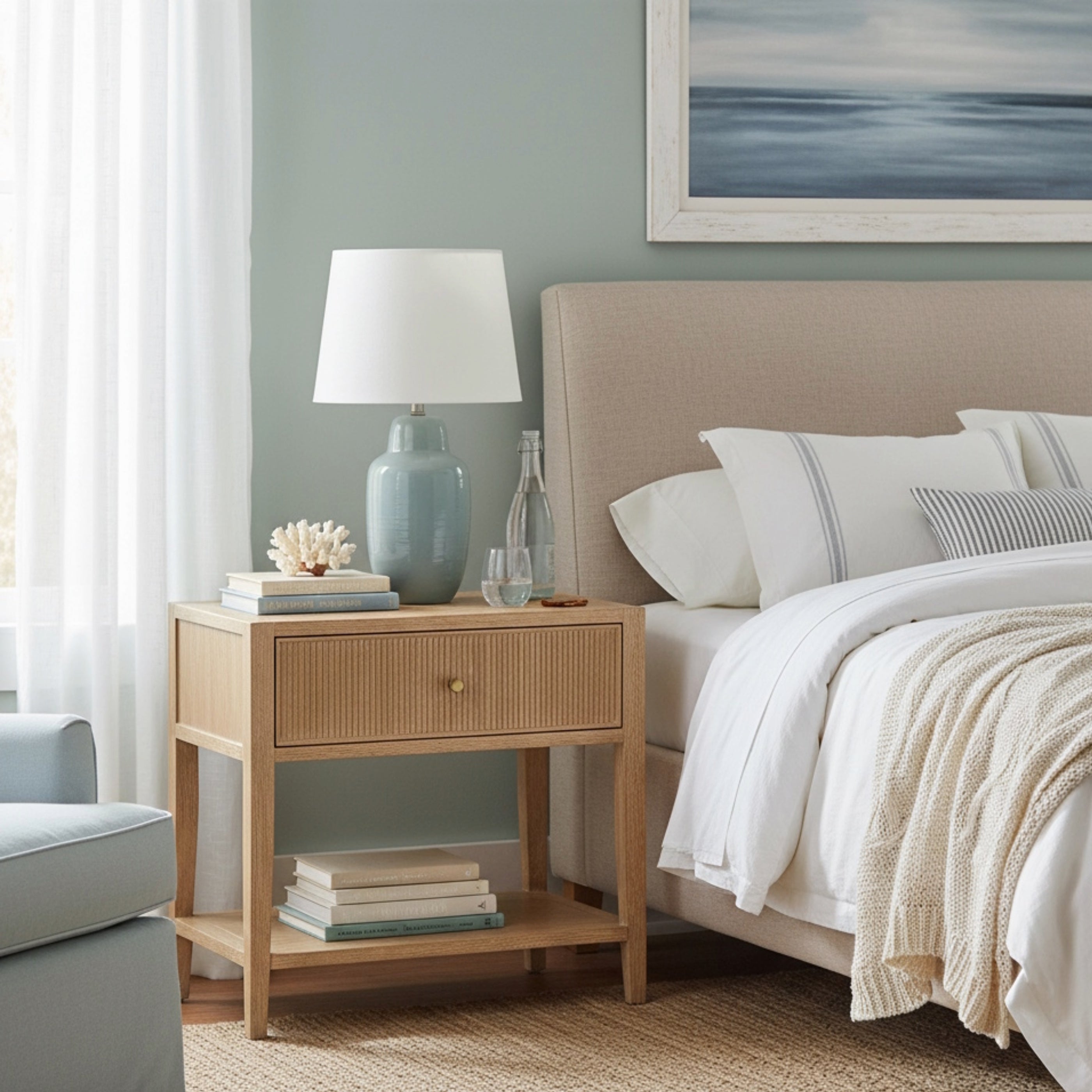 GDFStudio Clarissa Modern 25" Wooden Nightstand with 1 Drawer and 1 Lower Shelf, Natural