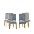 Christopher Knight Home Carina French Country Rubberwood Upholstered Dining Chair (Set of 6), Slate Blue