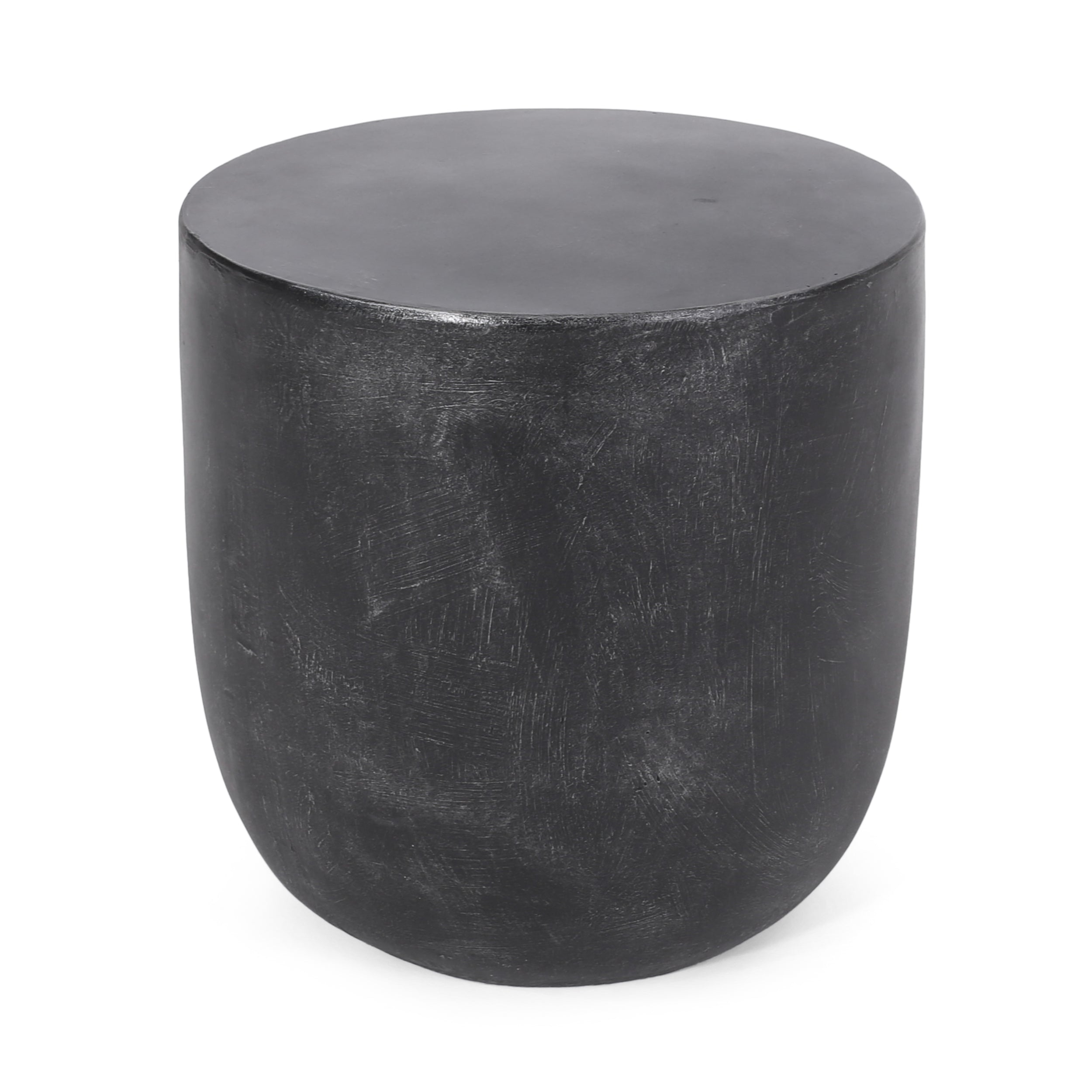 Christopher Knight Home Akin Outdoor Lightweight Concrete Side Table, Matte Black