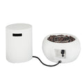 Christopher Knight Home Wardell Modern 40,000 BTU Lightweight Concrete Propane Fire Pit with Tank Holder, White