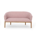 Christopher Knight Home Cheney Contemporary Channel Stitch Upholstered Loveseat with Curved Back, Pink/Fabric