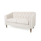 Tufted Loveseat with Birch Wood Legs ¨C Modern Tub-Style Small Space Sofa