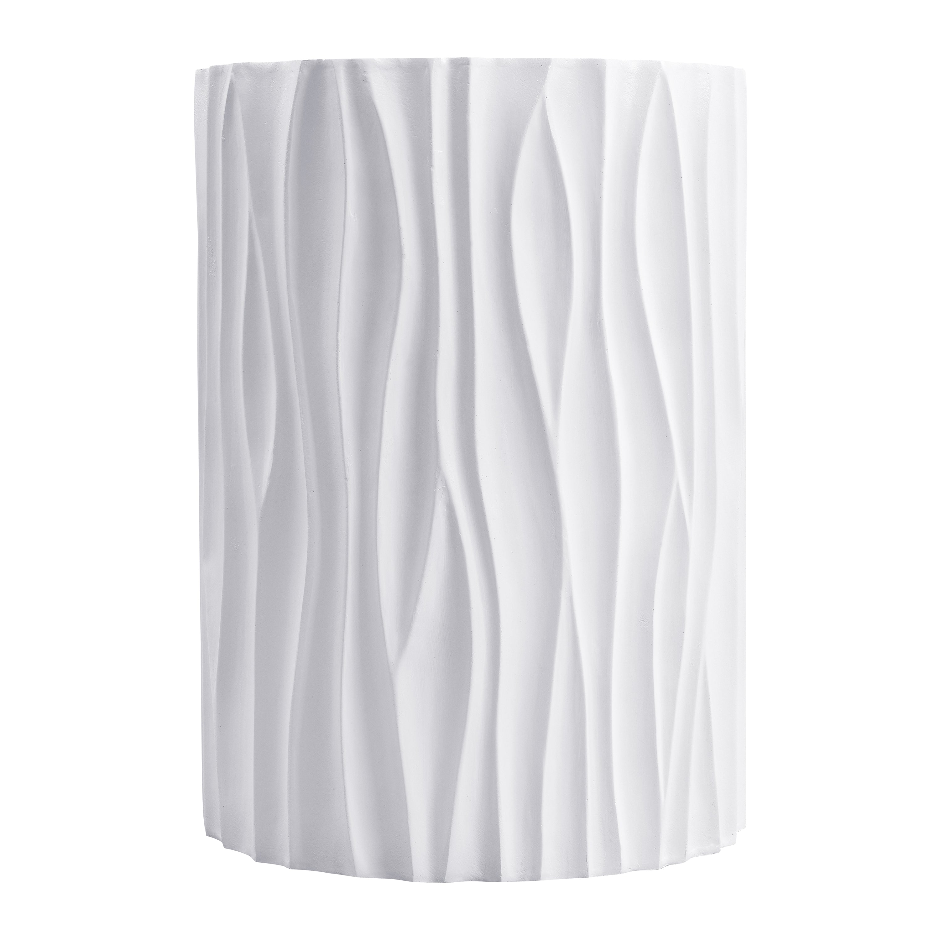 Christopher Knight Home Sidonie Modern Outdoor Lightweight Concrete Wavy Fluted End Table, White