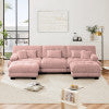 Christopher Knight Home Yale Modular Chenille Upholstery 133.8" Sectional Sofa, Two Ottomans/Pink
