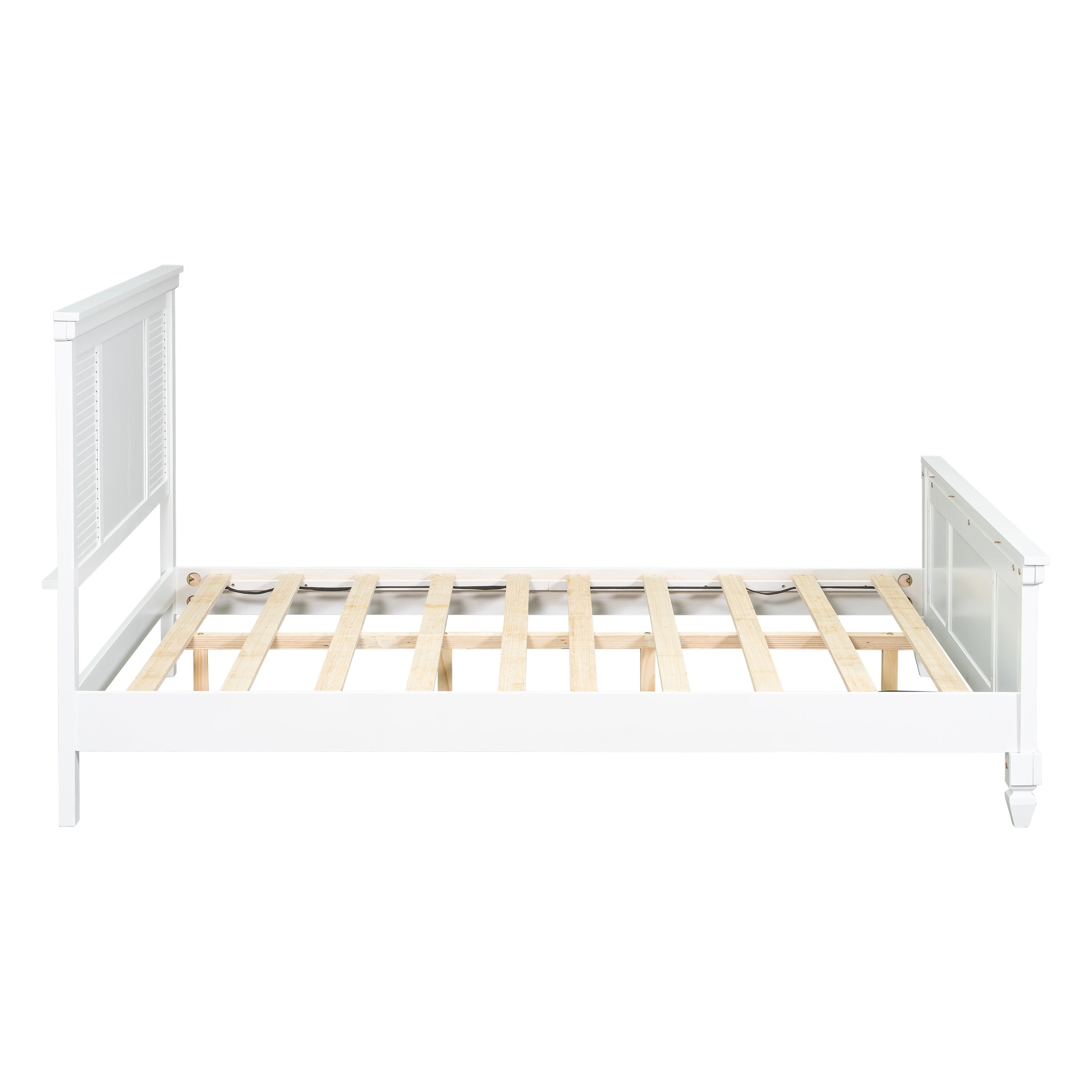 Christopher Knight Home Silas Farmhouse Wooden Bed with Headboard, White, Queen
