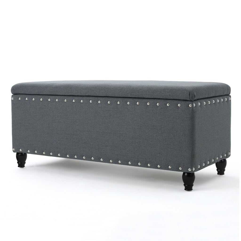 Christopher Knight Home 50" Faux Leather Tufted Storage Ottoman Bench with Hidden Storage