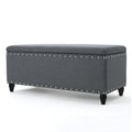 Christopher Knight Home 50" Faux Leather Tufted Storage Ottoman Bench with Hidden Storage