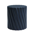 Christopher Knight Home Ruxandra Modern Outdoor Lightweight Concrete Fluted End Table, Navy Blue