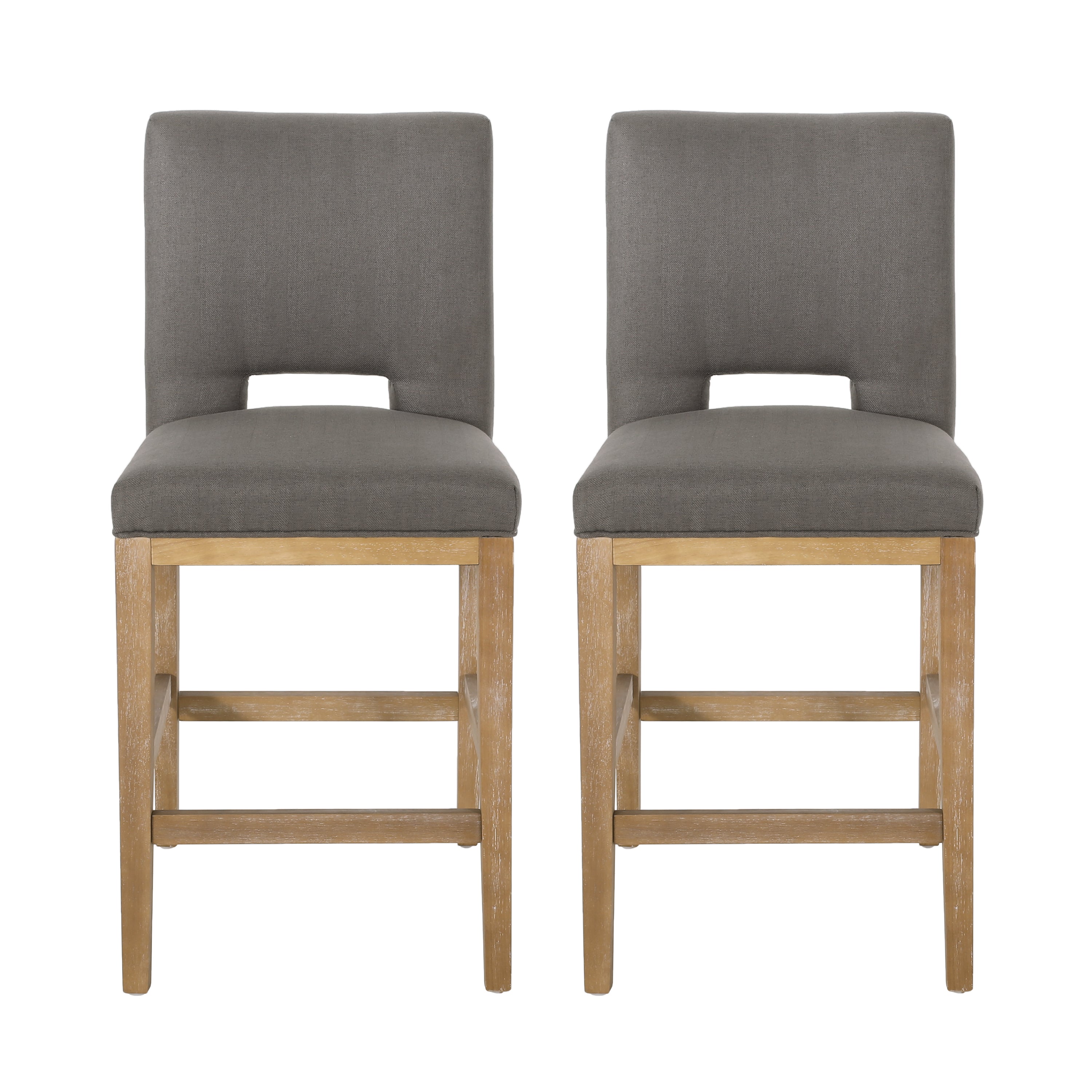 Christopher Knight Home Coloma Contemporary Fabric Upholstered 27 Inch Counter Stools (Set of 2), Deep Gray