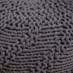 GDF Studio Ashbury Outdoor Boho Round Hand-Crafted Knitted Ottoman Pouf