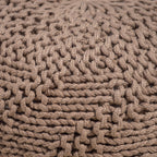 GDF Studio Ashbury Outdoor Boho Round Hand-Crafted Knitted Ottoman Pouf