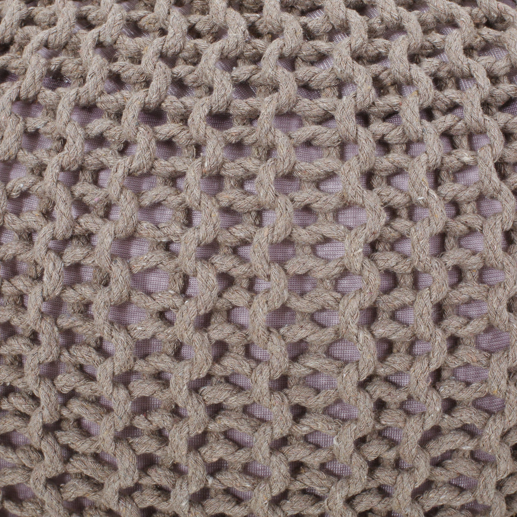 Barwick Modern Knitted Cotton Round Pouf