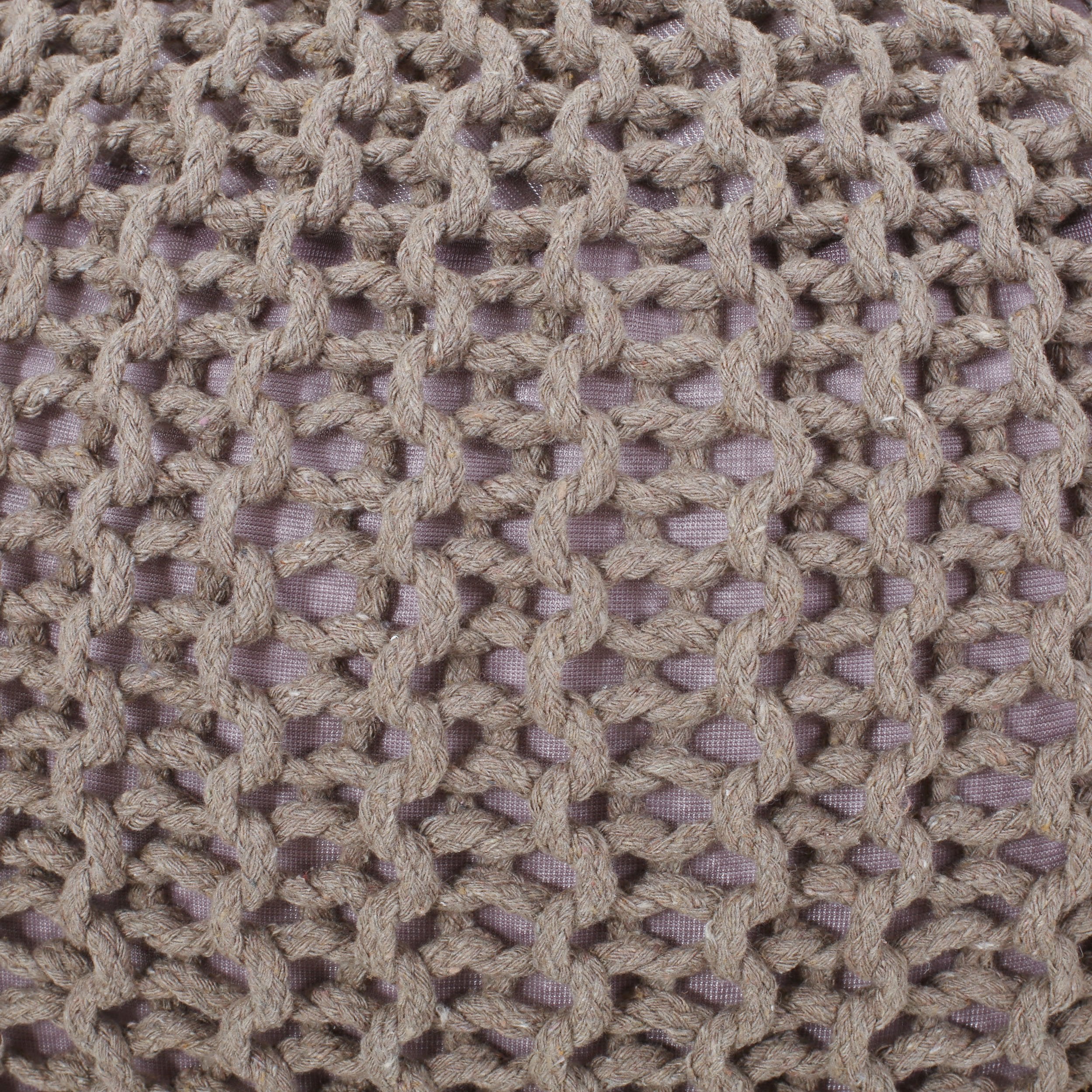 Barwick Modern Knitted Cotton Round Pouf