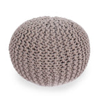Poona Handcrafted Round Knitted Pouf ¨C Versatile Footrest & Extra Seating