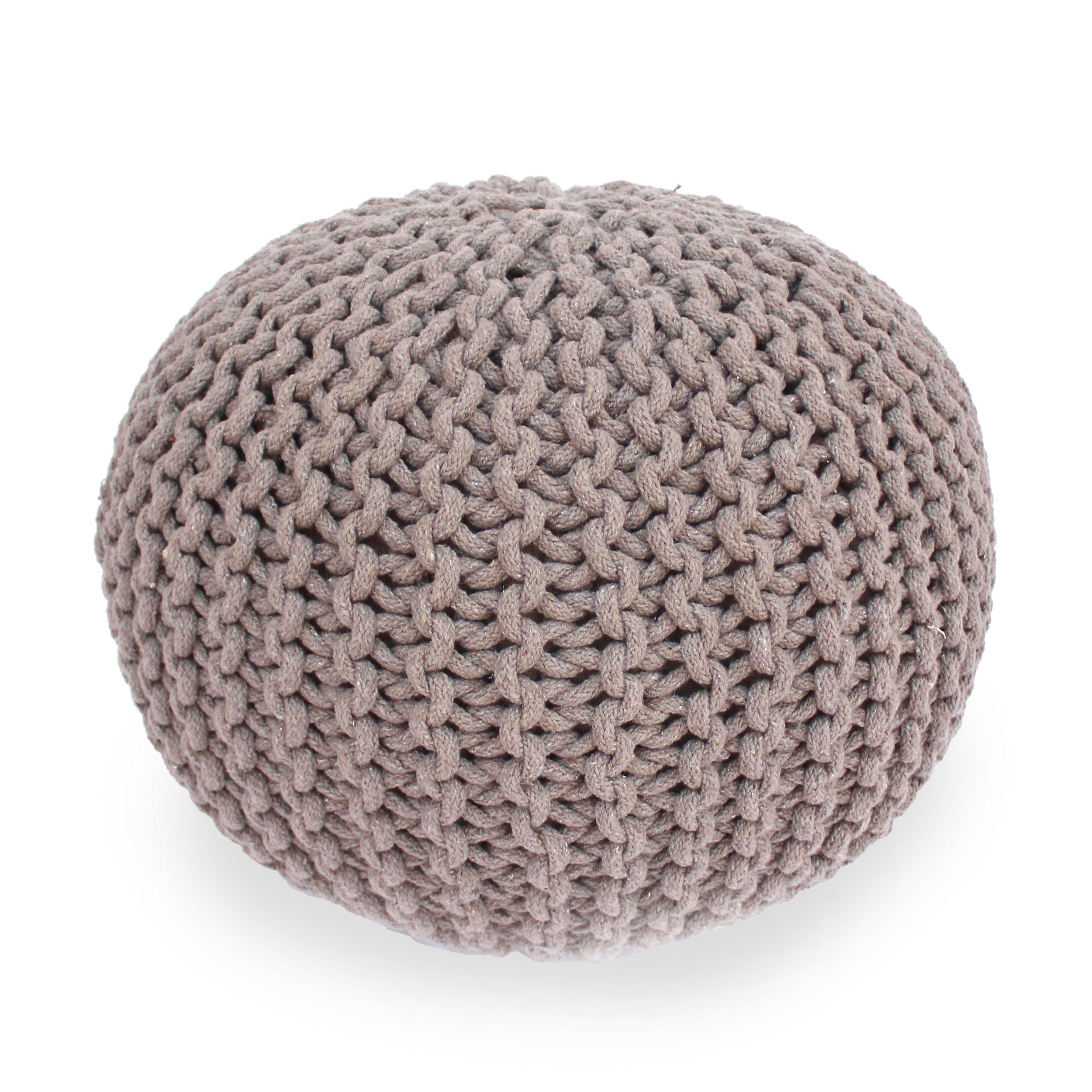 Poona Handcrafted Round Knitted Pouf – Versatile Footrest & Extra Seating