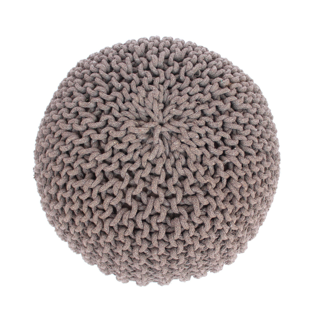 Poona Handcrafted Round Knitted Pouf – Versatile Footrest & Extra Seating