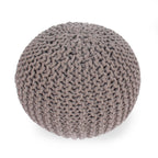 Poona Handcrafted Round Knitted Pouf ¨C Versatile Footrest & Extra Seating