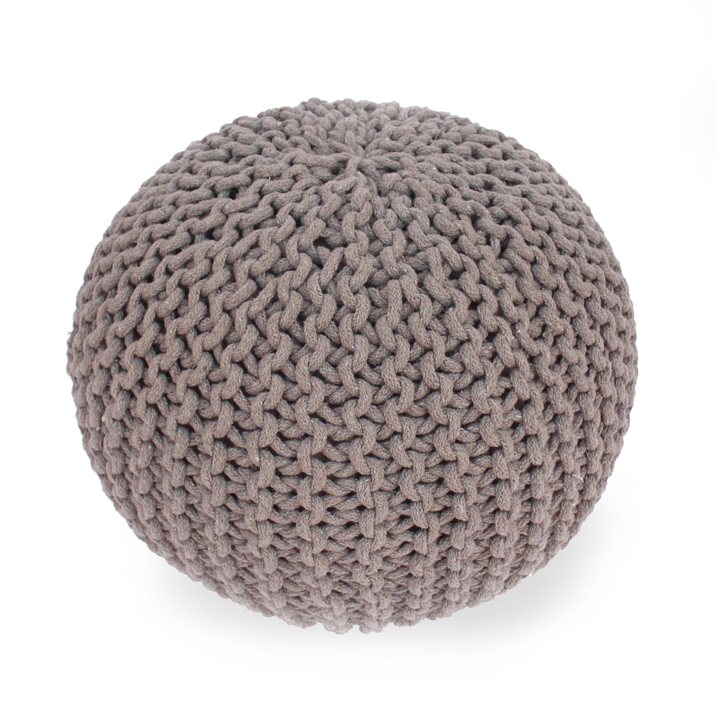Poona Handcrafted Round Knitted Pouf – Versatile Footrest & Extra Seating