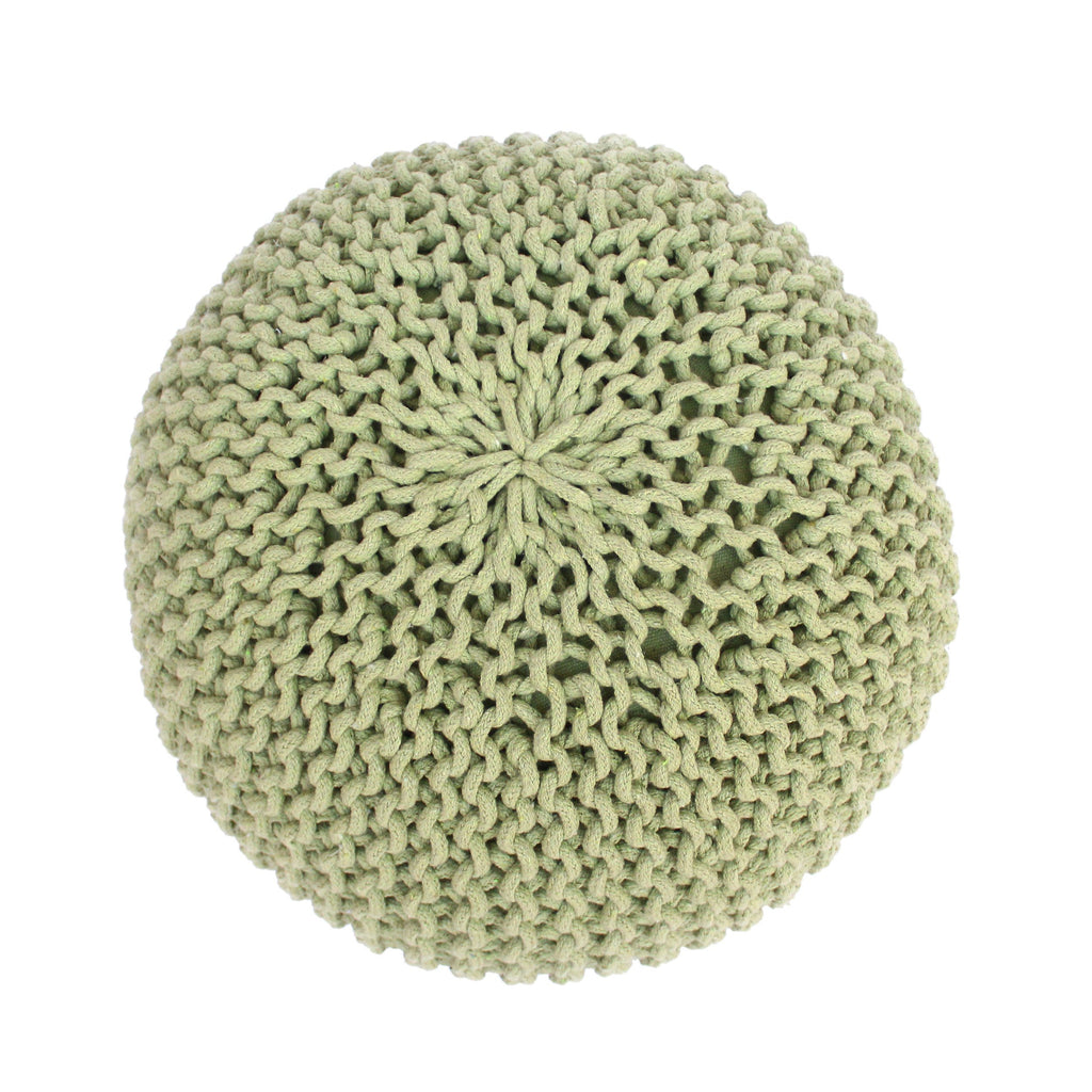 Poona Handcrafted Round Knitted Pouf – Versatile Footrest & Extra Seating