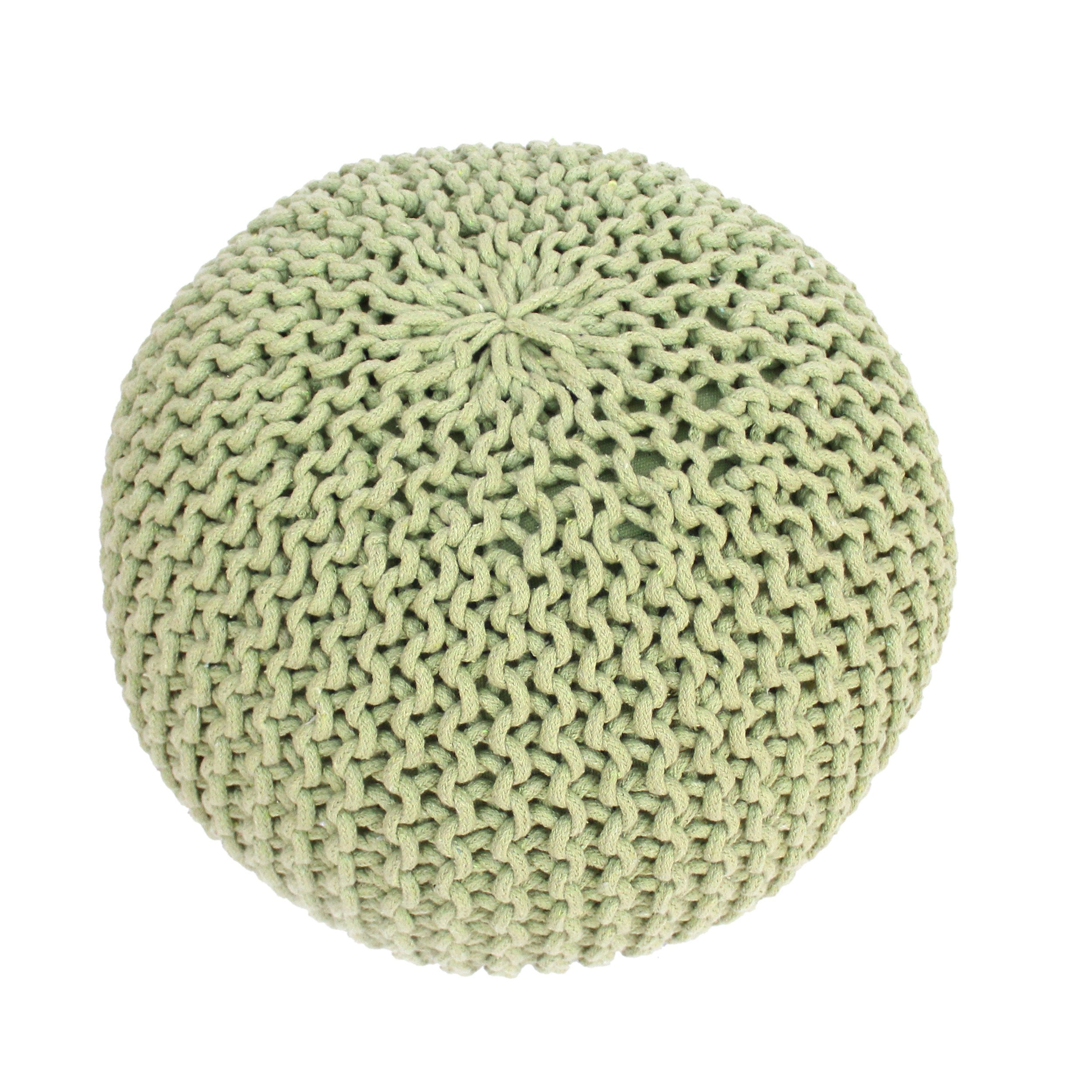 Poona Handcrafted Round Knitted Pouf – Versatile Footrest & Extra Seating