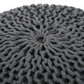 Barwick Modern Knitted Cotton Round Pouf