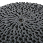 Barwick Modern Knitted Cotton Round Pouf
