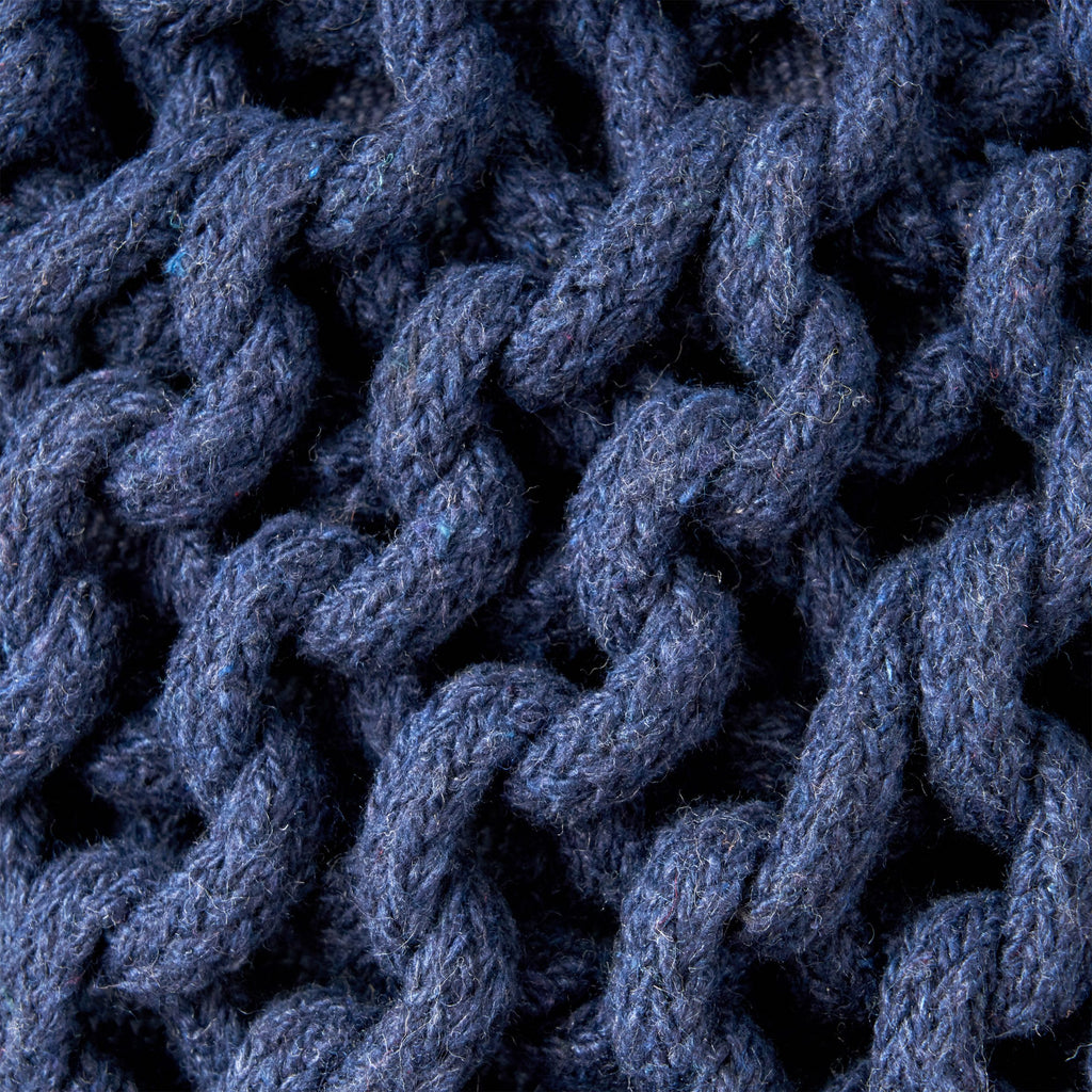 Poona Handcrafted Round Knitted Pouf – Versatile Footrest & Extra Seating