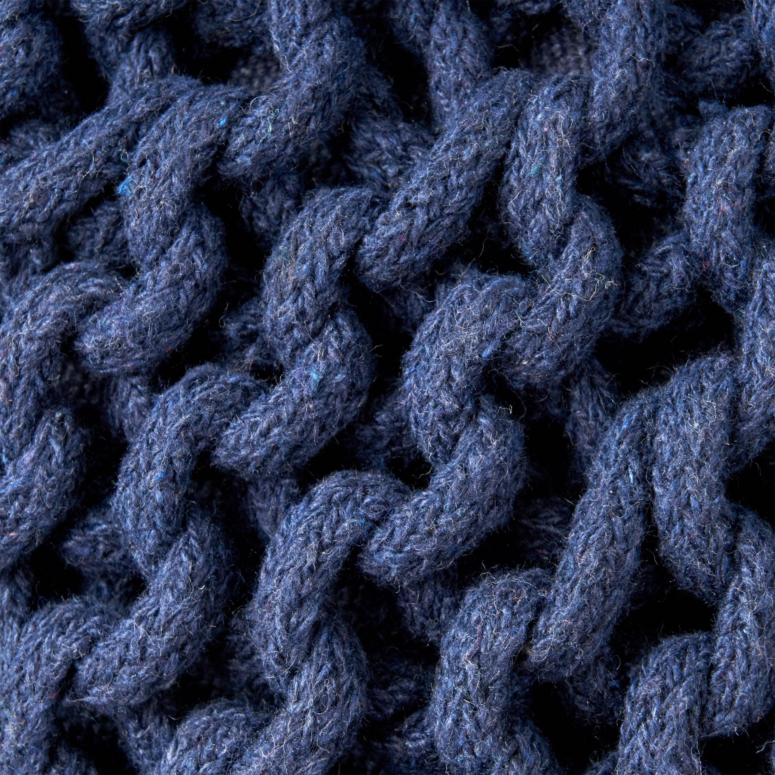 Poona Handcrafted Round Knitted Pouf – Versatile Footrest & Extra Seating