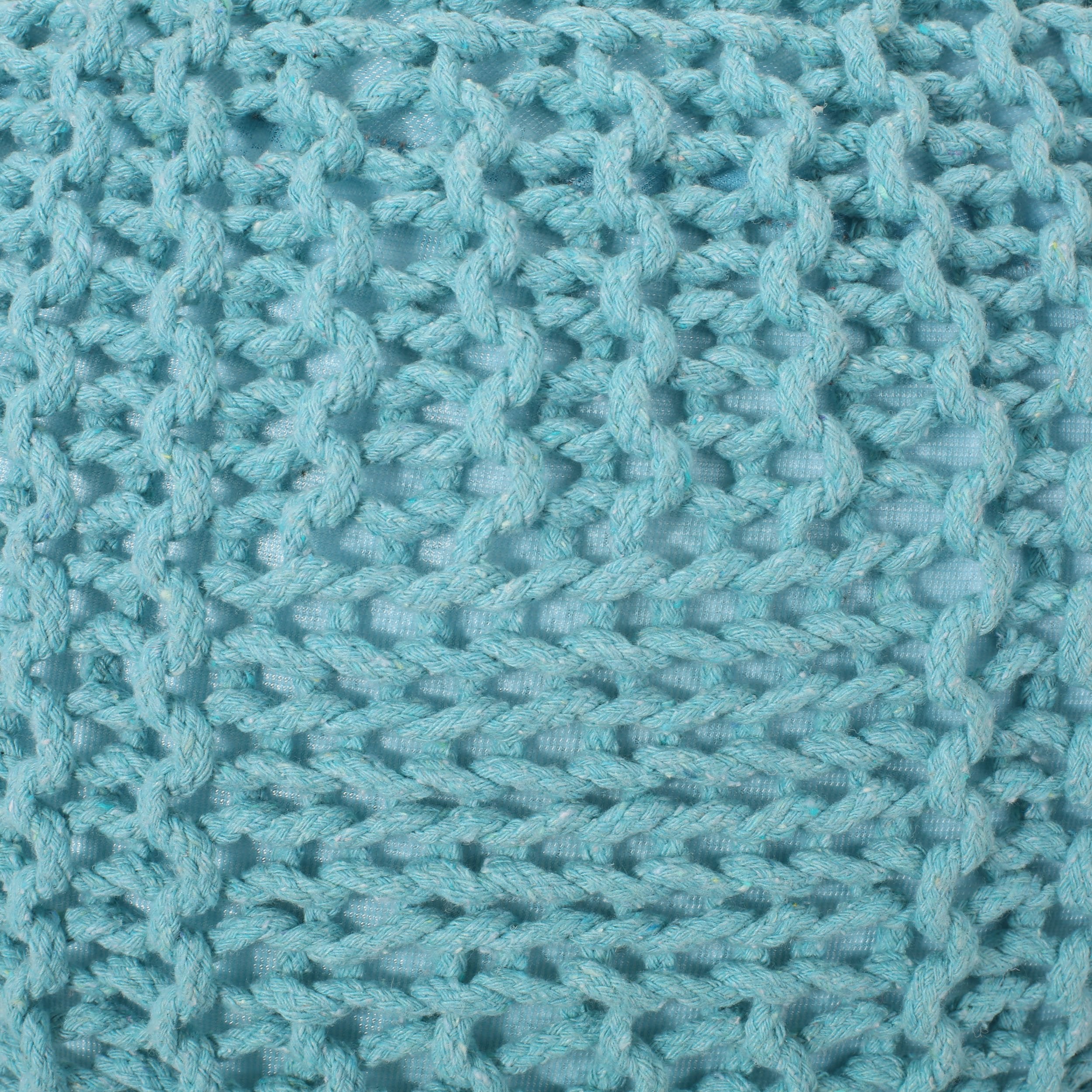 Sardis Modern Knitted Cotton Round Pouf