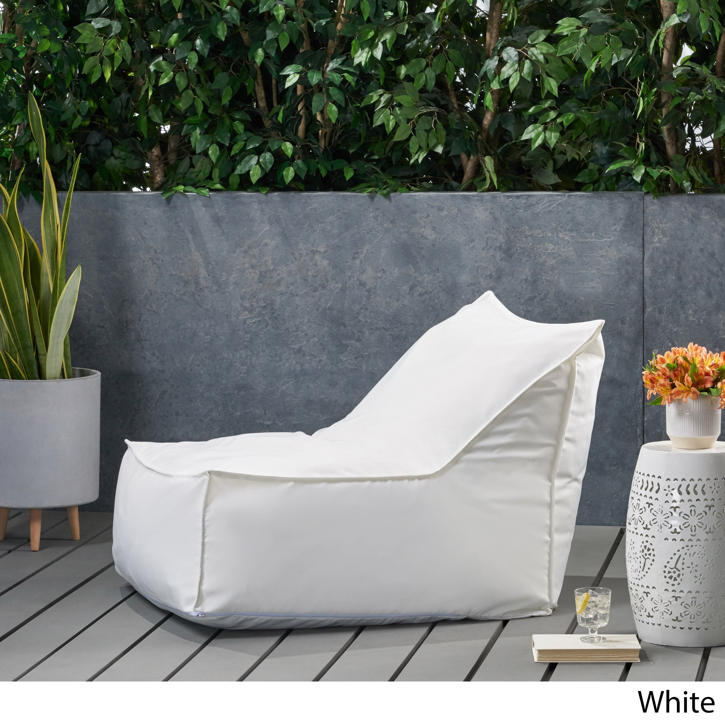 GDFLePouf Mikayel 3 Ft Outdoor Contemporary Water Resistant Fabric Bean Bag Chair