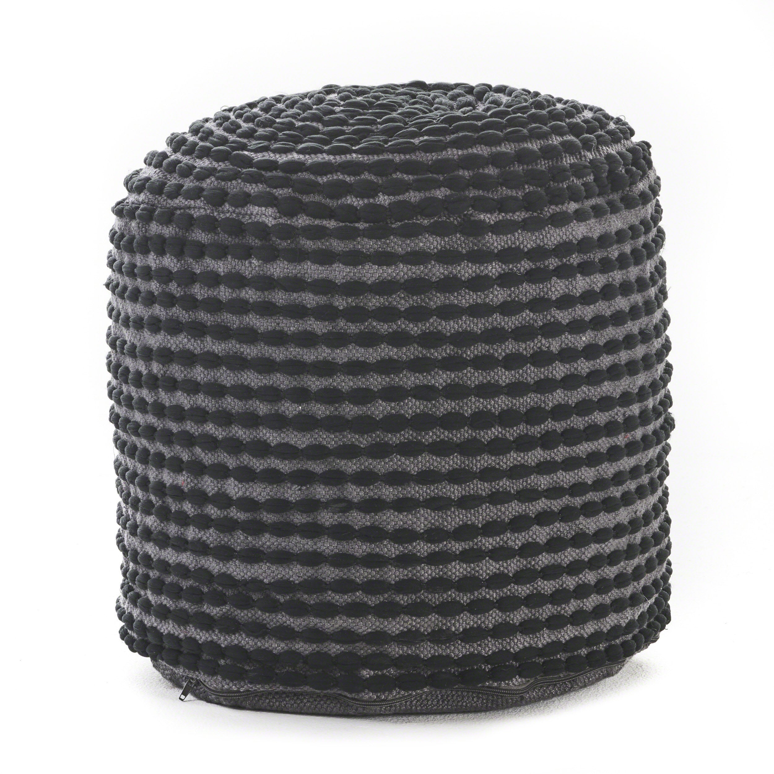 Rosalyn Fabric Round Pouf Ottoman