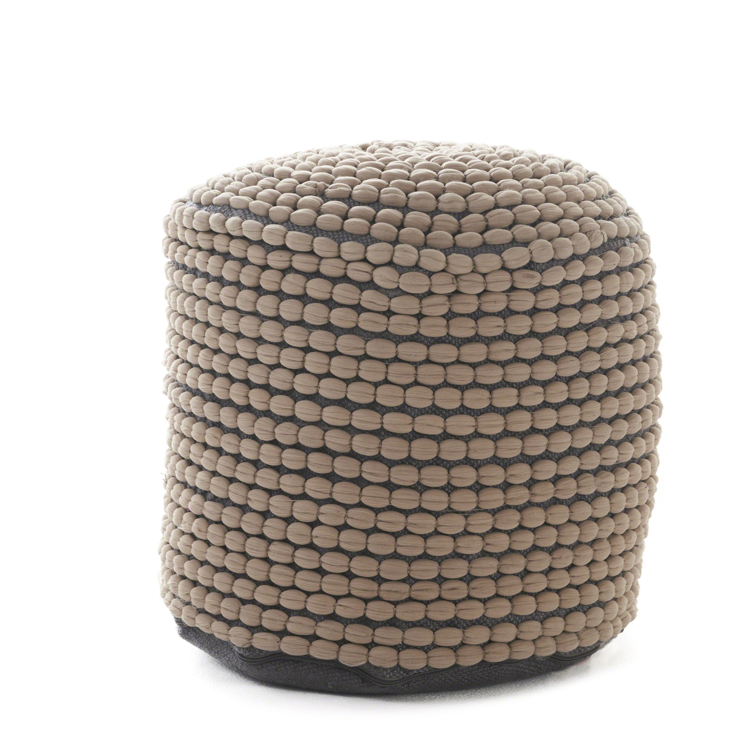 Rosalyn Fabric Round Pouf Ottoman